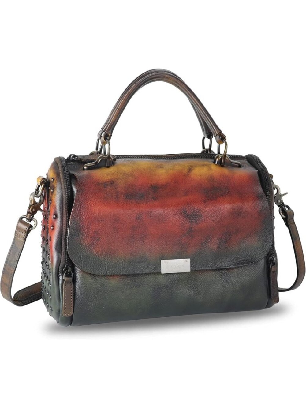 Vintage Handmade Genuine Leather Shoulder Bag & Crossbody Satchel Purse for